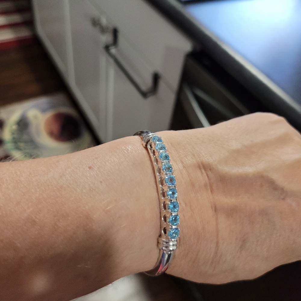 Blue Topaz SS Bracelet
